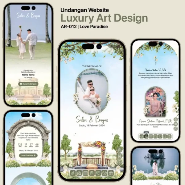 Undangan Website Luxury Art Love Paradise (AR-012)