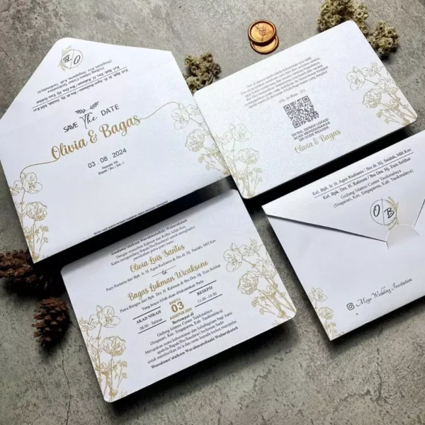 Undangan Pernikahan Hardcover Single Page Rustic Flower Aestetic - Gambar 4